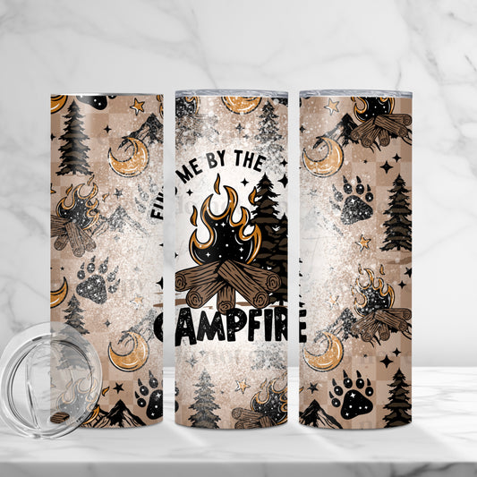 Find Me By The Campfire 20oz Skinny Tumbler Sublimation Print