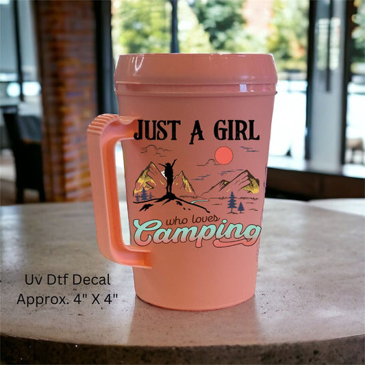 Uv Dtf Decal Just A Girl Who Loves Camping