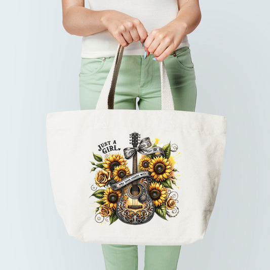 Just A Girl Who Loves Country Music Tote Bag Sublimation Print