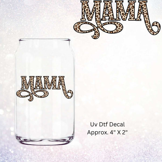 Uv Dtf Decal Leopard Mama