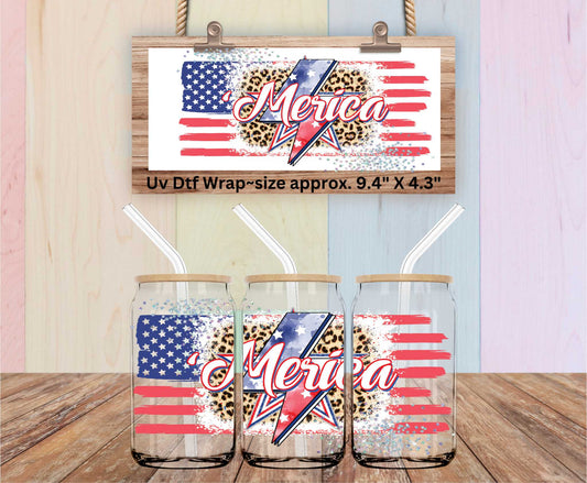 Uv Dtf Wrap 'Merica | America | American Flag | Patriotic