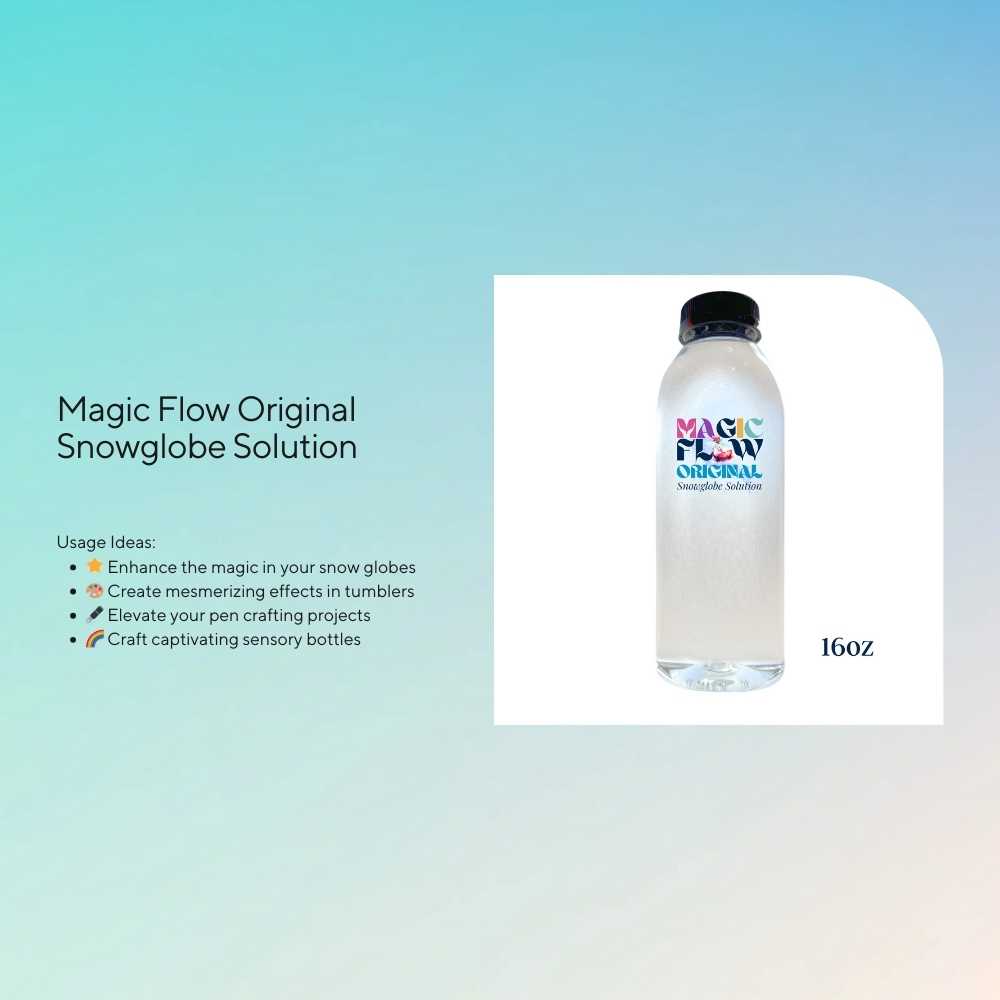 Magic Flow Original – Fast-Flowing Snow Globe Solution 16oz Bottle