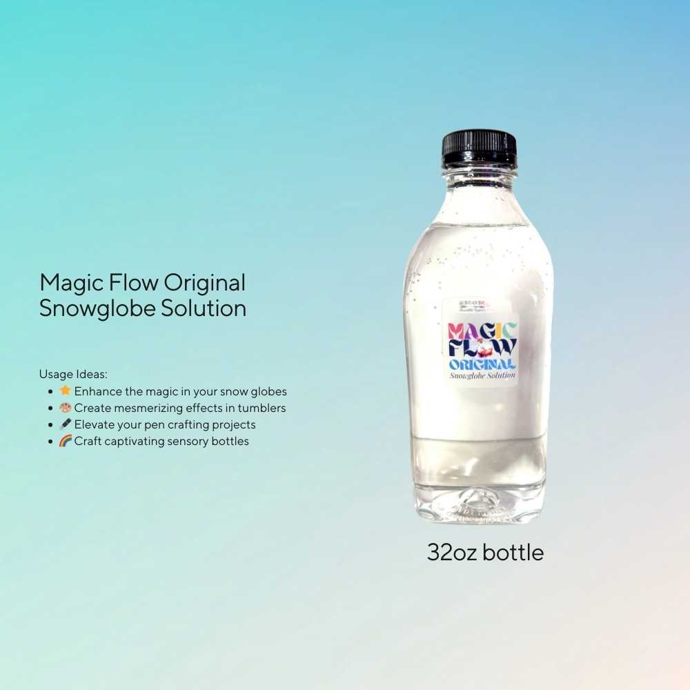 Magic Flow Original – Fast-Flowing Snow Globe Solution 32oz Bottle