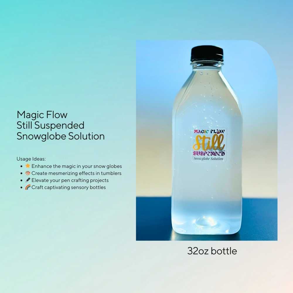 Magic Flow Still Suspended No Flow Snow Globe Solution 32oz Bottle