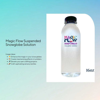 Magic Flow Suspended – Medium-Flowing Snow Globe Solution 16oz Bottle