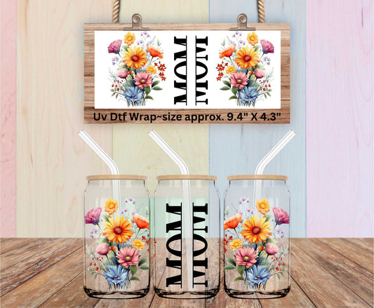 Uv Dtf Wrap Floral Mom Design