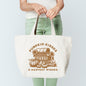 Pumpkin Kisses & Harvest Wishes Tote Bag Sublimation Print Brown