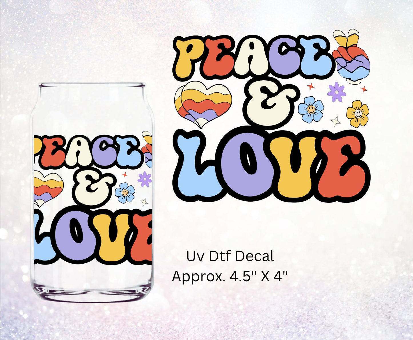 Uv Dtf Decal Peace & Love