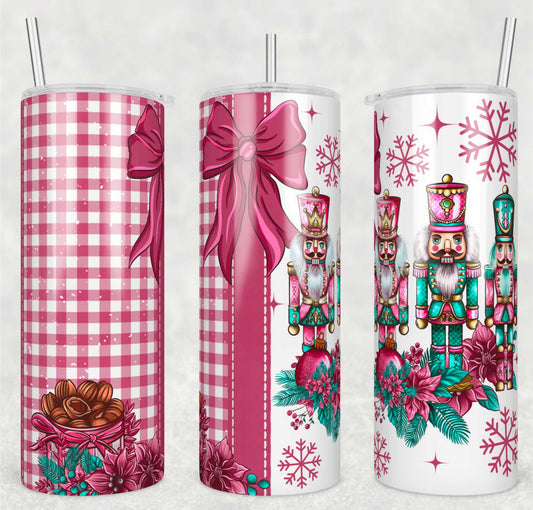 Pink Nutcrackers 20oz Skinny Tumbler Sublimation Print