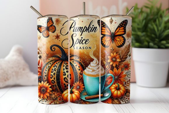 Pumpkin Spice Season 20oz Skinny Tumbler Sublimation Print