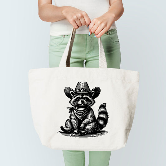 Cowboy Raccoon Tote Bag Sublimation Print