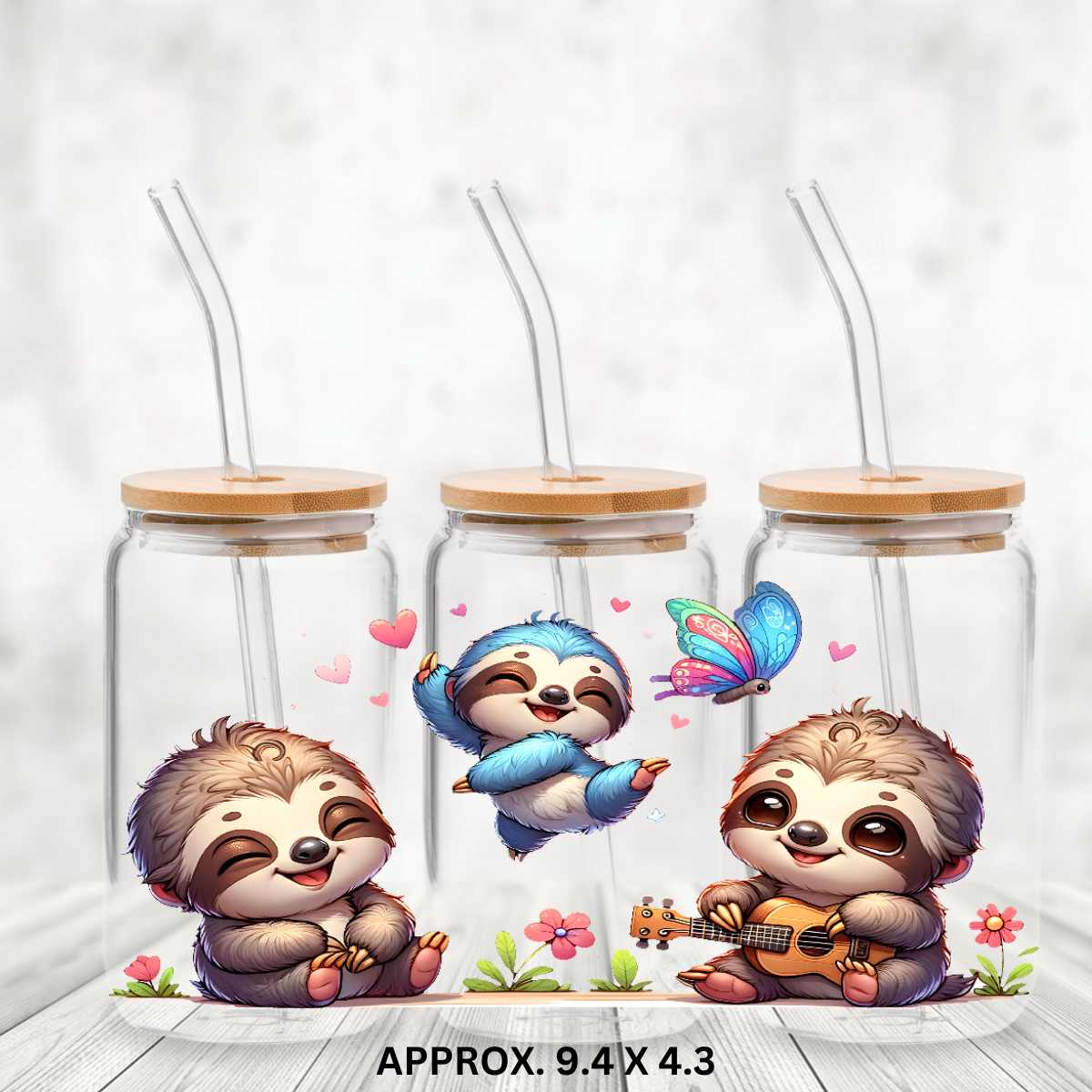 Uv Dtf Wrap Cute Sloths Playing Music In The Springtime