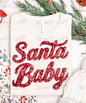 Santa Baby Faux Sequins Dtf Print Transfer Youth 8"