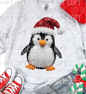 Penguin Faux Yarn Dtf Print Transfer Adult 11"