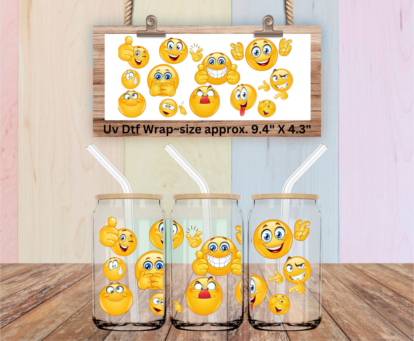 Uv Dtf Wrap Emojis | Smiley Faces