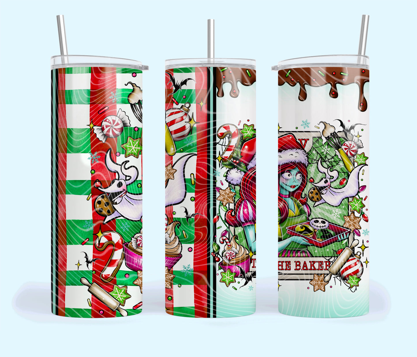 The Baker Creepy Christmas Tarot Card 20oz Skinny Tumbler Sublimation Print