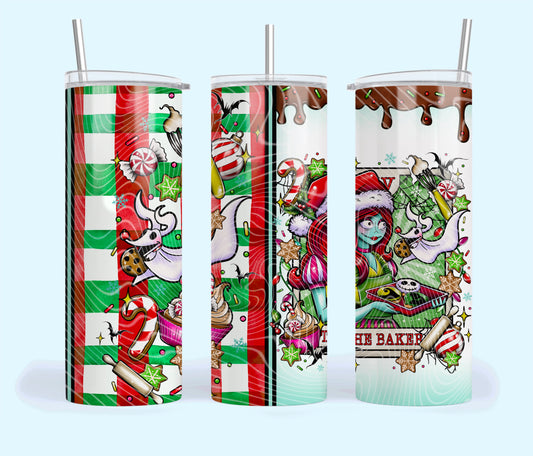 The Baker Creepy Christmas Tarot 20oz Skinny Tumbler Sublimation Print