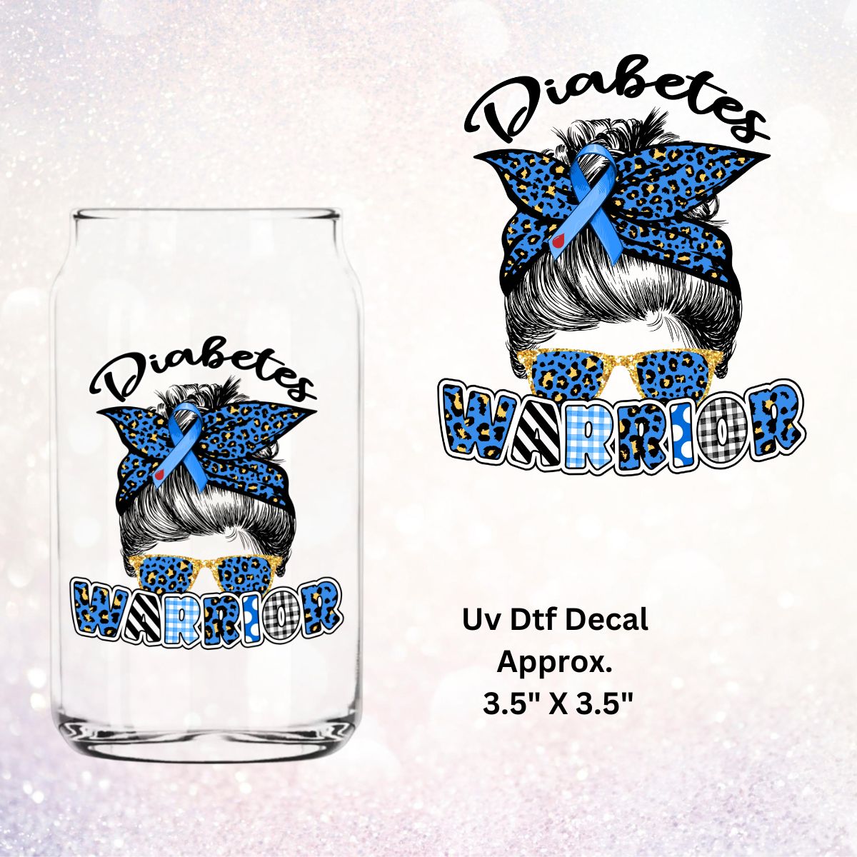 Uv Dtf Decal Diabetes Warrior Mom