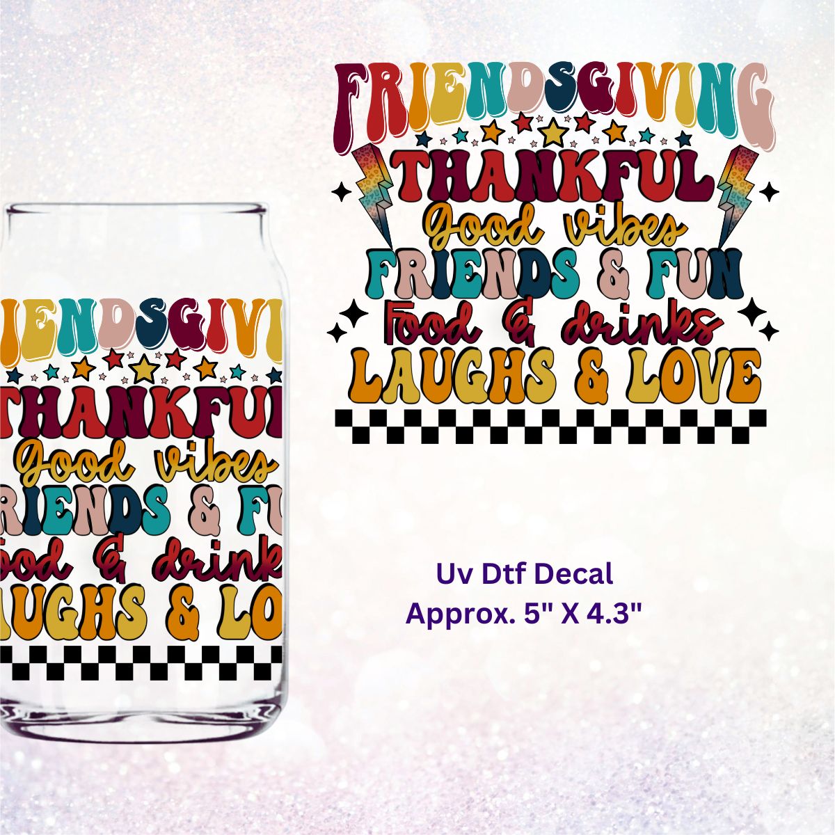 Uv Dtf Decal Friendsgiving | Christmas in July