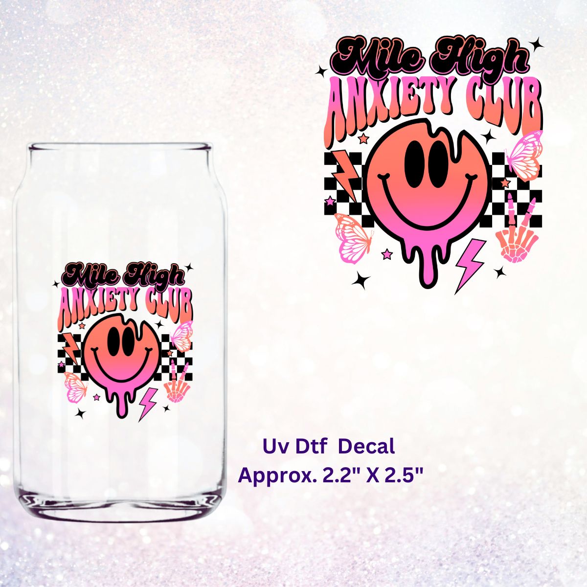 Uv Dtf Decal Mile High Anxiety Club