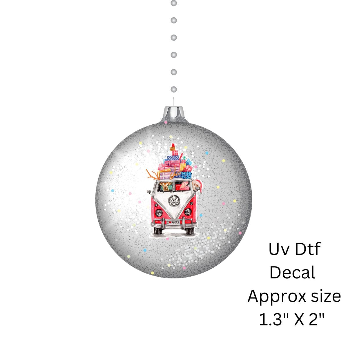 Uv Dtf Ornament Decal Christmas Retro Van