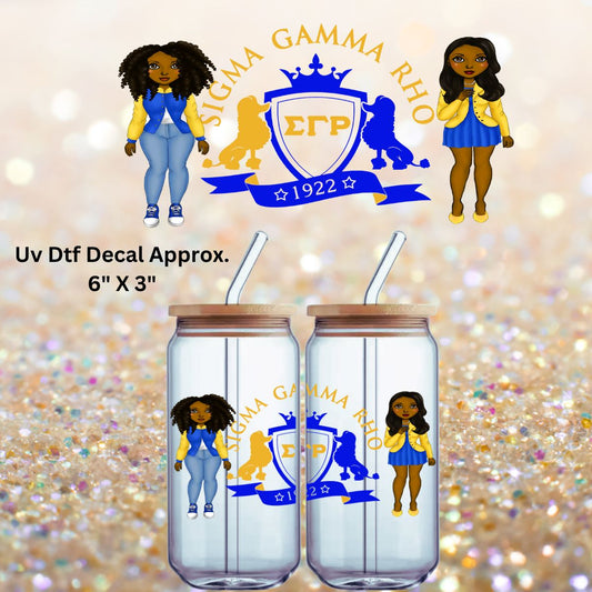 Uv Dtf Decal Sigma Gamma Rho Sorority