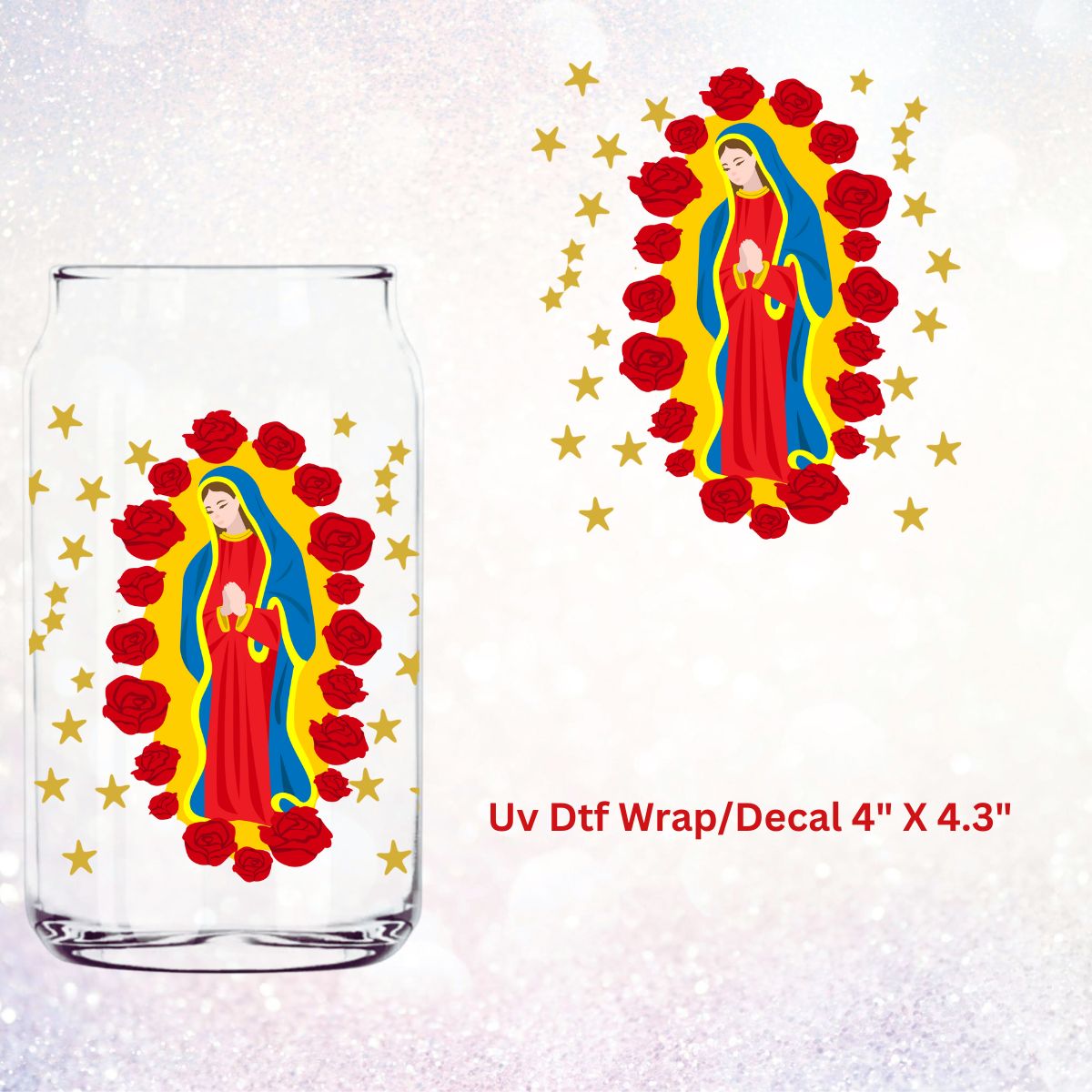 Uv Dtf  Decal Virgin Mary Mother Mary