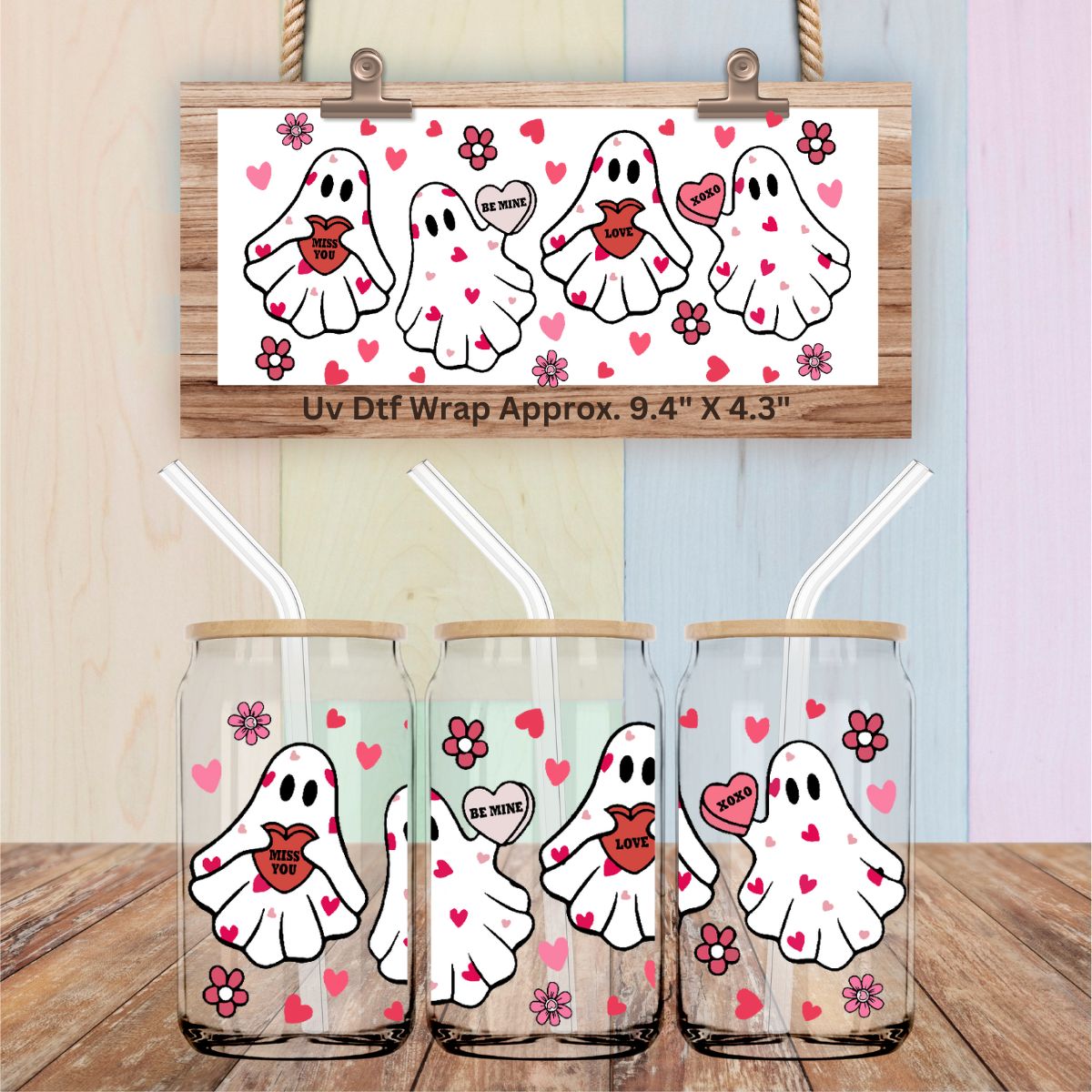 Valentine Love Ghosts Uv Dtf Wrap