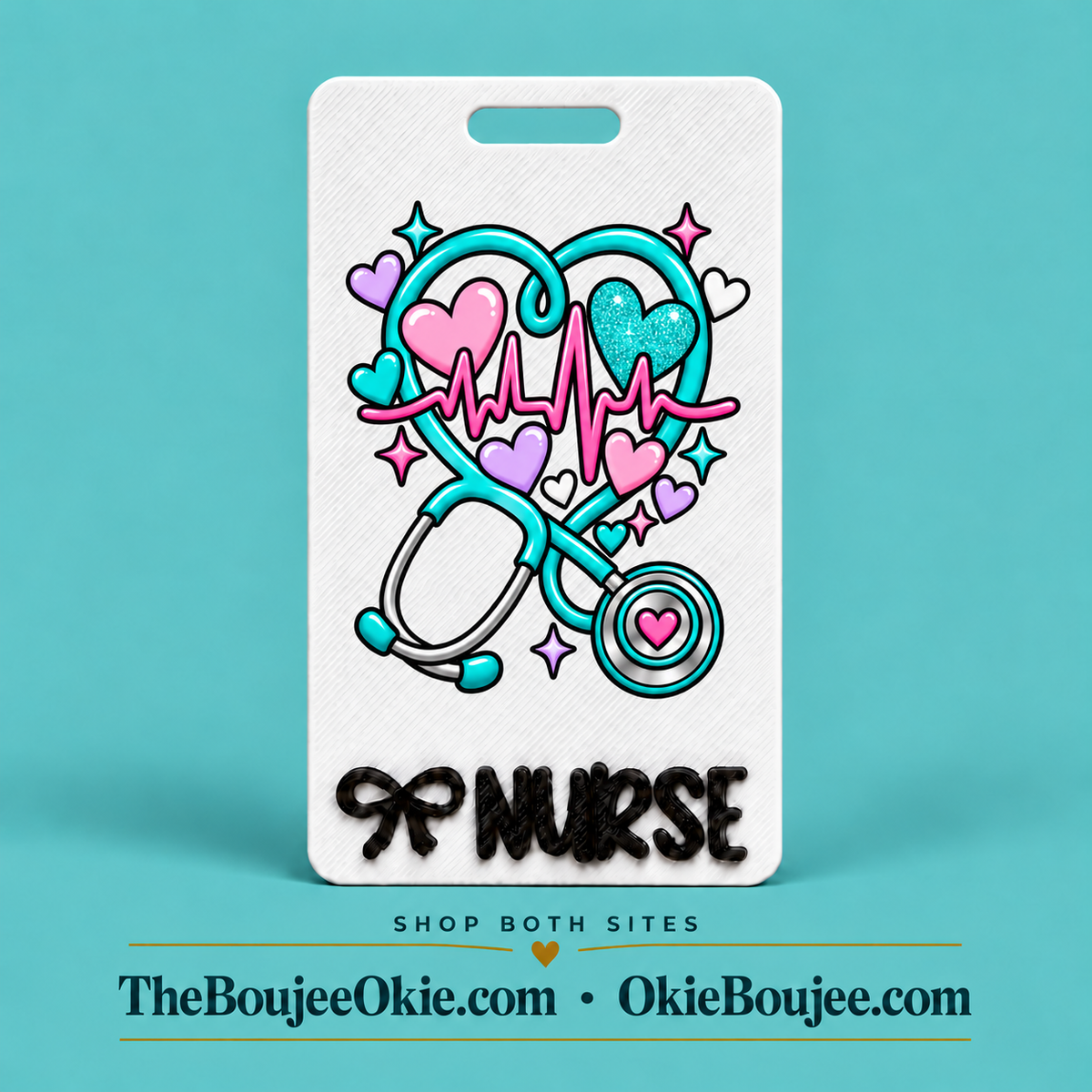 Vertical Badge Buddy UV DTF Decal | Stethoscope | Nurse & Healthcare Designs | Funny & Seasonal Transfers