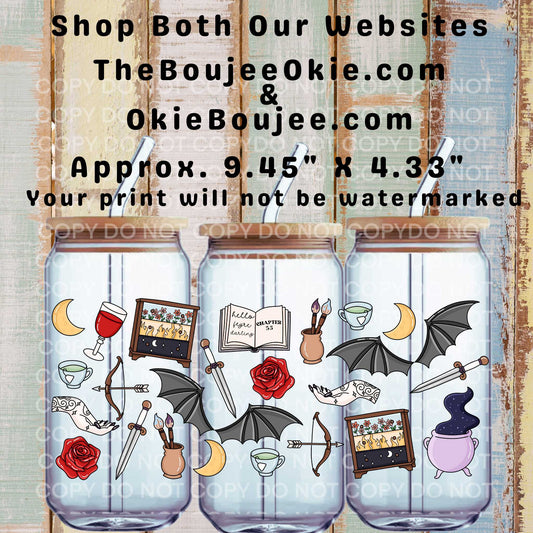 ACOTAR Single-Sided UV DTF Cup Wrap – Perfect for Fantasy Book Lovers