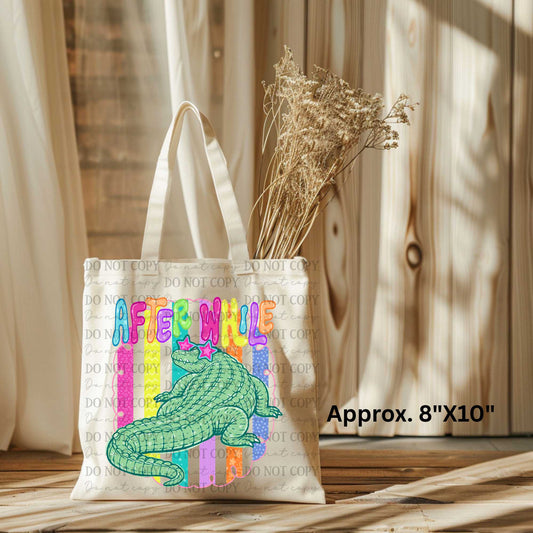 12" x 14" Canvas Tote Bag – After While Crocodile Design