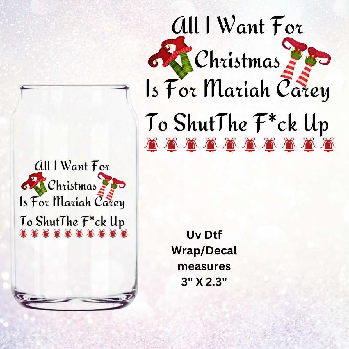 Uv Dtf Decal All I Want For Christmas | Christmas in July