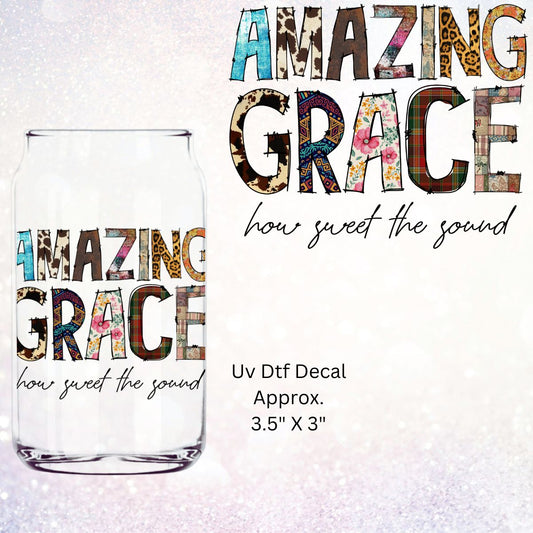 Uv Dtf Decal Amazing Grace | Faith Based Design