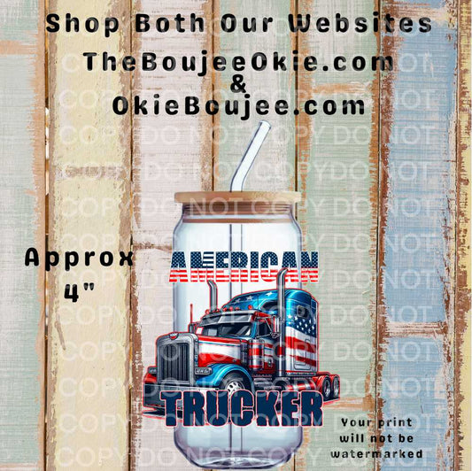 American Trucker Double-Sided UV DTF Decal