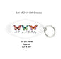 Set of 2 Uv Dtf Motel Key Chain Decals Anti Social Butterfly