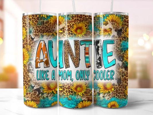 Way Cooler Auntie 20oz Skinny Tumbler Sublimation Print