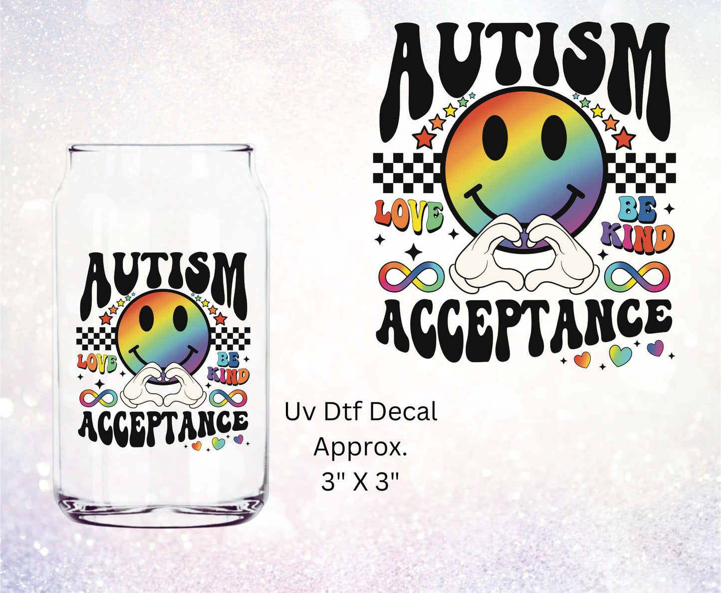 Uv Dtf  Decal Autism Acceptance