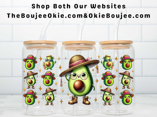 Cute Avocado Double Sided Uv Dtf Wrap