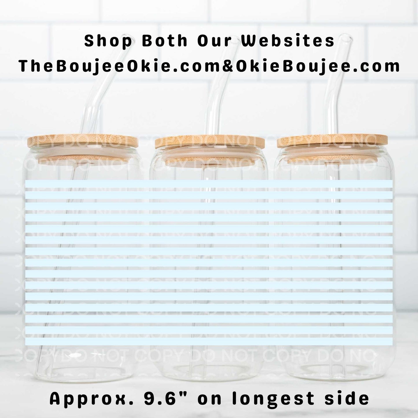 Baby Blue Strips Stripes UV DTF Wrap Or Elements & Clip Art Sheet – Double Sided Cup Wrap Size