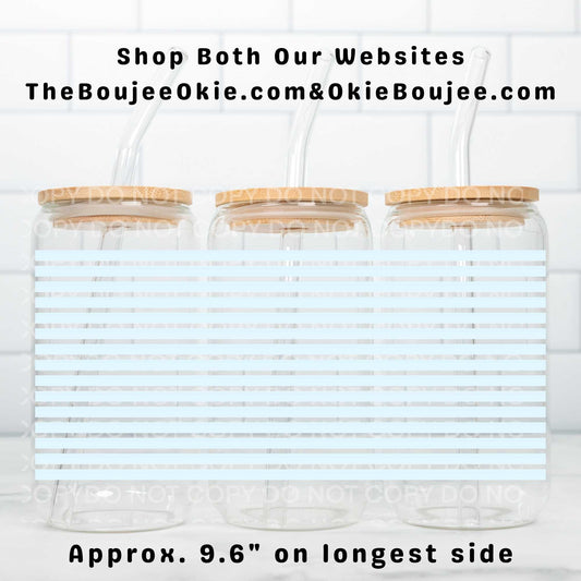 Baby Blue Strips Stripes UV DTF Wrap Or Elements & Clip Art Sheet – Double Sided Cup Wrap Size