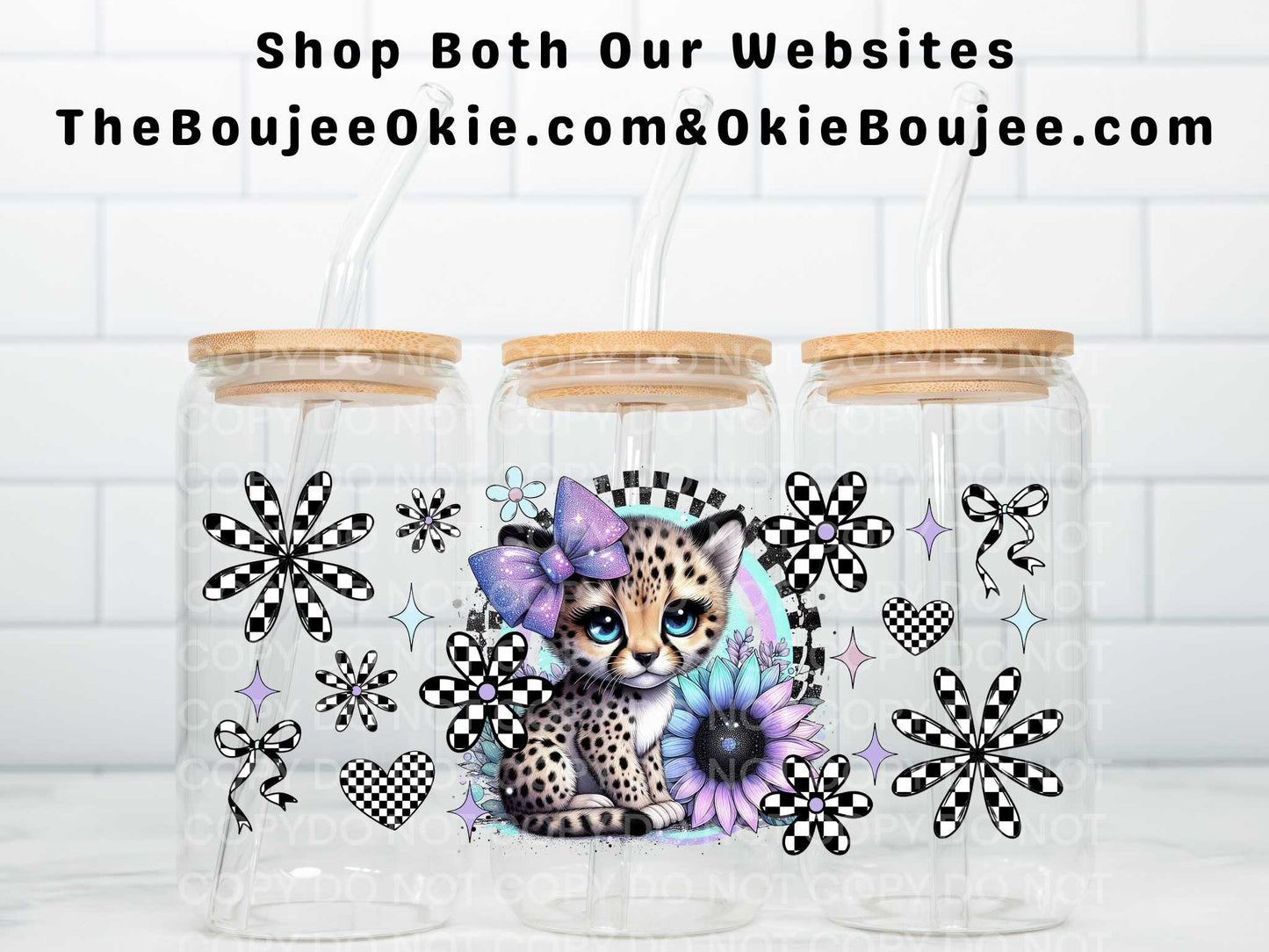 Cute Baby Cheetah Double Sided Uv Dtf Wrap