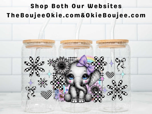 Cute Baby Elephant Double Sided Uv Dtf Wrap