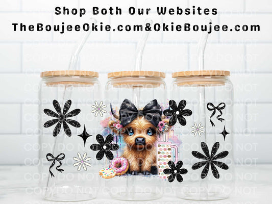 Baby Highland Cow Double Sided Uv Dtf Wrap