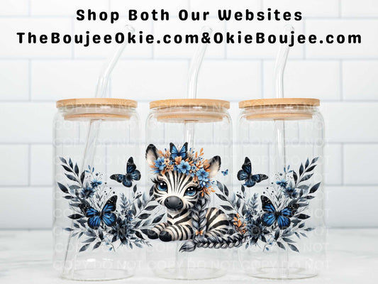 Cute Baby Zebra Double Sided Uv Dtf Wrap