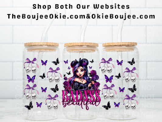 Badass Beautiful Double Sided Uv Dtf Cup Wrap