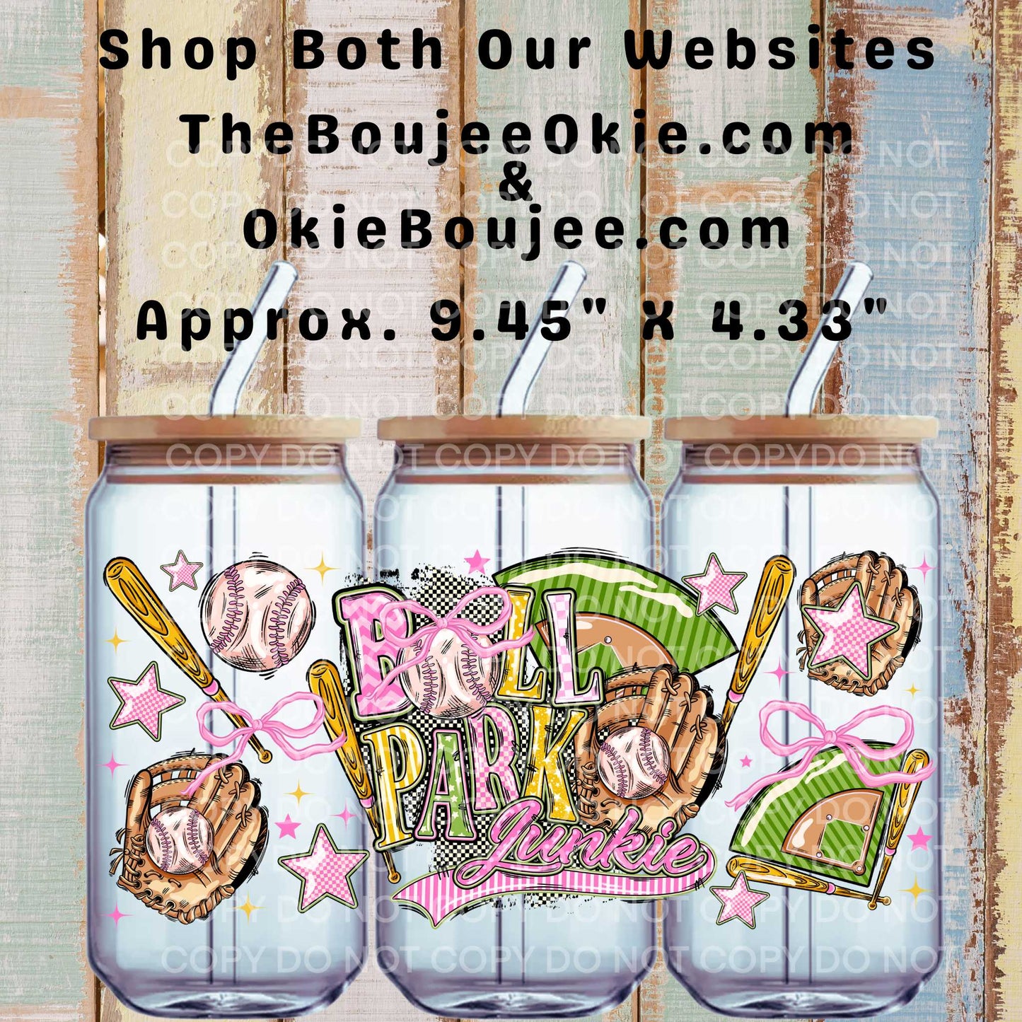 Ball Park Junkie Double Sided Uv Dtf Wrap