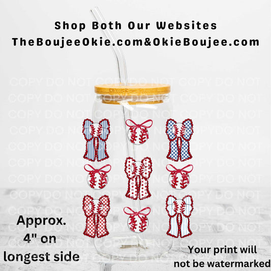 Baseball Coquette Uv Dtf Decal Double Sided