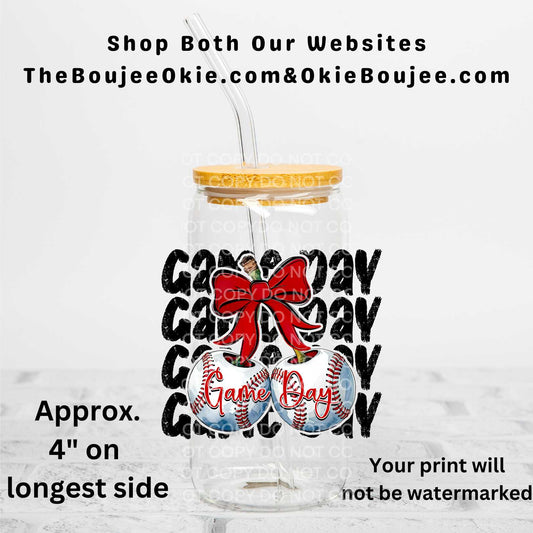 Game Day Baseball Uv Dtf Decal Double Sided