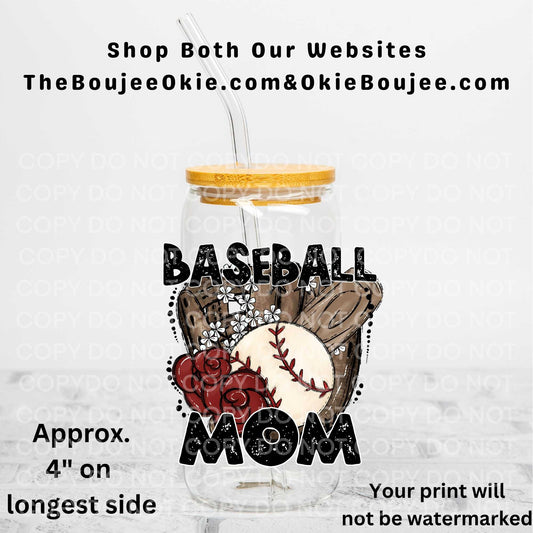 Baseball Mom Uv Dtf Decal Double Sided