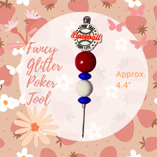Fancy Beaded Glitter Poker Tool-Baseball Mom Life